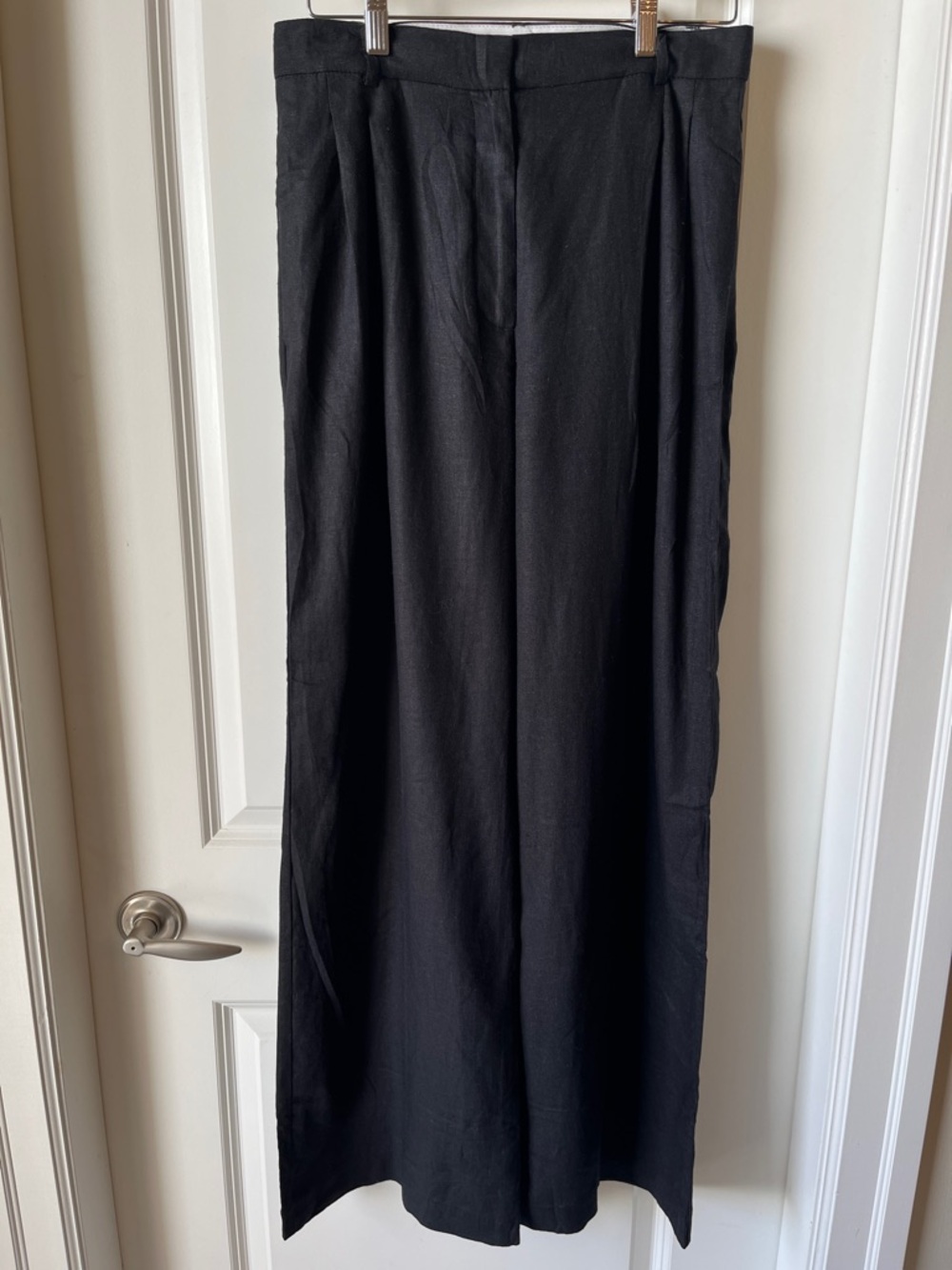Dynamite Black Wide-Leg Linen Trousers